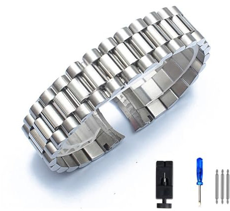 LQXHZ Uhrenarmband kompatibel mit Rolex DATEJUST DAY-DATE, kompatibel mit OYSTERPERTUAL DATE, Edelstahlarmband, Uhrenzubehör 13 17 20 21 mm, 21mm With logo, Achat