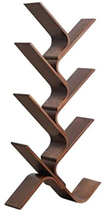Bücherregal Bücherschrank Baumförmiges Bücherregal Holz Birken-Bücherregal Platzsparende Baum-Bücherregale Für Wohnzimmer Home Office Bücherregale Büroregal Aktenschran ( Color : Walnut , Size : 7 gri
