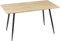 HOMCOM Mesa de comedor rectangular, mesa de cocina 140 cm, 4 personas con bandeja efecto madera, mesa de comedor, 4 patas de acero, natural y negro