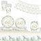 70P Sage Green 60th Birthday Tableware Set with Eucalyptus Green Happy Birthday Banner, Paper Cups, Napkins, Plates (7in+9in) and Table Cloth