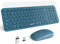 XTREMTEC Wireless Keyboard and Mouse set,Compact Size Cute Keyboard Retro Round Key cap-2.4GHz Ultra-Slim Quiet Aesthetic for Mac OS,Windows Computer Laptop-UK Layout(Blue)