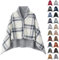 Poncho da uomo in pile, invernale, caldo, spesso, in pile, con bottoni, taglie forti, cardigan, scaldacollo, in pile, per autunno e inverno, caldo poncho termico, Rosa 01., M