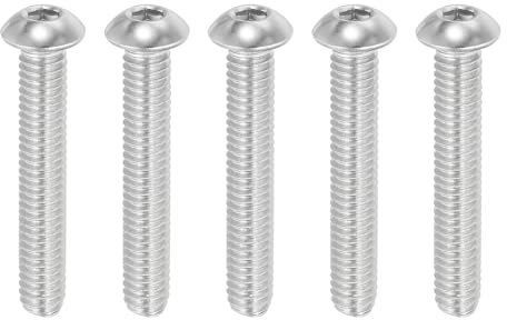 PATIKIL 5pz Viti a Testa Bombata con Esagono Incassato, 5/16-18x2-1/2 Acciaio Inossidabile 304 Bulloni Testa Cilindrica Esagono Incassato Viti Completamente Filettatura Completa Fine UNC