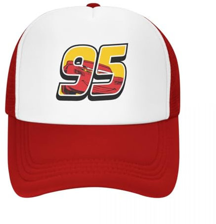 SVYRVUR Baseballmütze Herren Frauen Lightning McQueen Go 95 Trucker Caps Sport Mesh Baseballkappe Autos Papa Hut Sonnenhüte Verstellbare Racing Kappe Sommer cool