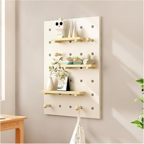 WSOGYDOTX Panneau perforé mural en bois à suspendre avec assortiment d'outils pour cuisine, chambre, bureau (40 x 60 cm)