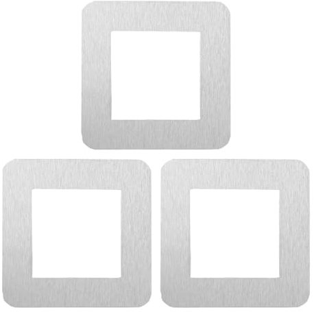 Gorise 3 pezzi, placche copri-interruttore luce argentate, dimensioni standard del Regno Unito, 14,5x14,5 cm, adesivi per prese a in acrilico, cornici decorative(confezione da 3)