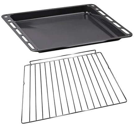FIGEVIDA Kit Leccarda Griglia per Forno 35,5 x 46 cm B6GVXI9 C7GMXI8 SF6388XP SC468X Compatibile per SMEG 480370545 844092586