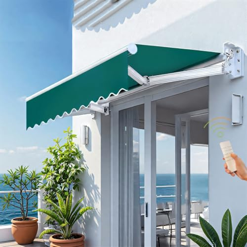 Electric Retractable Awnings for Patios, Doors & Windows - Waterproof Commercial-Grade Canopy for Terraces, Cafés, Balconies & Outdoor Spaces - 3x2m Size