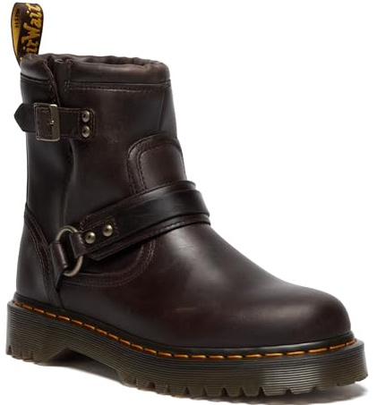 Dr. Martens, Unisex, Anistone Harness, Dark Brown, Mens 9, Womens 10, Medium