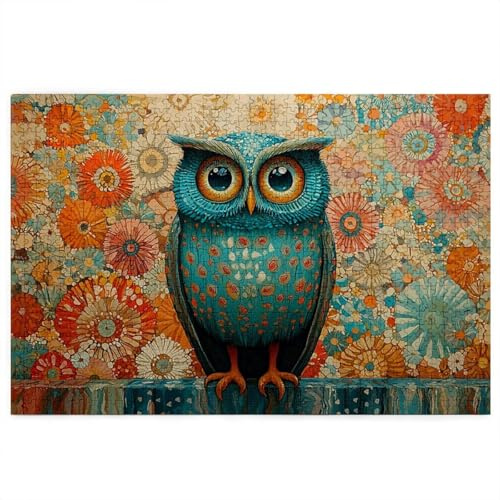 Puzzle 2000 Teile Erwachsene, Eule Puzzle mit Geschenkbox, Holzpuzzle Erwachsene, EIN Herausforderndes Rätsel 100x71cm, Holzpuzzle für Weihnachtsdeko, Deko Wohnzimmer, Geschenke Thema: Tier W-16