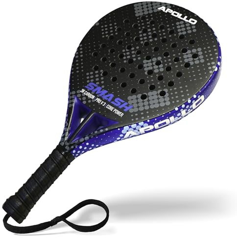 Apollo Padelschläger - Kohlefaser Schläger für Damen und Herren, Anfänger & Fortgeschrittene, leichtes 3K und 12K Carbon - nur 365g