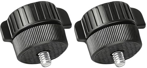 Lot de 2 adaptateurs de filetage à tête sphérique légers, parfaits pour les voyages, Vlog et moto 17 mm vers 1/4-20 Adaptateur de montage à rotule
