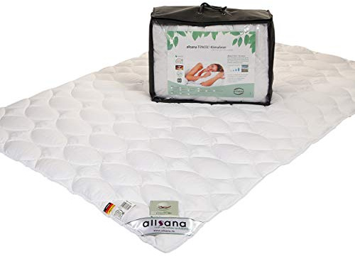 allsana Tencel™ Klimafaser Sommerdecke 240x220 cm leichte Lyocell Bettdecke | atmungsaktives Leicht-Steppbett, für Allergiker geeignet, waschbar bis 60°C, feuchtigkeitsregulierend, Made in Germany