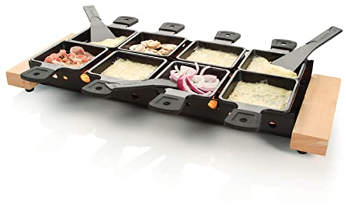 Boska Partyclette XL/Raclette-Set für auf dem Grill/geeignet für acht Personen/Edelstahl/Schwarz