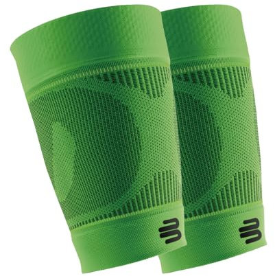 BAUERFEIND, 1 Paar Sport Kompressions-Oberschenkelbandagen, Unisex, Rechts und links tragbar, Für Ball- und Ausdauersportarten, Stärkung der Muskulatur, Gr. M extra lang, Grün, 29345723600042