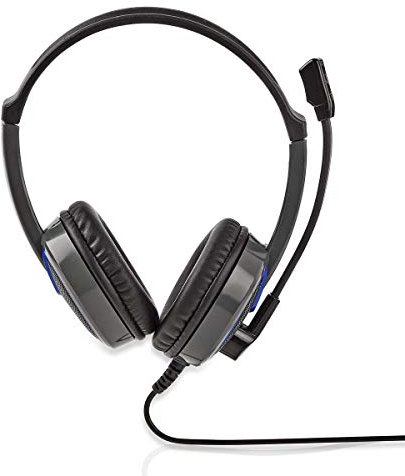Nedis Gaming Headset Gaming Headset | Über Ohr | Stereo | 2X 3.5 mm | Klappbarer Mikrofon | 2.20 m | Ohne Beleuchtung Schwarz 2.20 m, normal