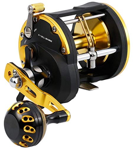 Burning Shark Schleppen Spule Sole Level Wind Rollen, Ziehen Sie Rollen Boot Angeln Angeln Ocean für Sea Bass Zackenbarsch Lachs (STC30)