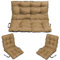 SuperKissen24. Sitzkissen Bankkissen Bankauflage - 100x50 cm und Rückenlehne 100x60 cm mit 2er 48x96 cm Stuhlkissen Set - Outdoor und Indoor - beige