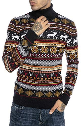 RED BRIDGE Pull tricoté pour Homme Chandail norvégien à col roulé