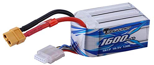 SUNPADOW 5S 18,5V Lipo Akku 1600mAh 130C Soft Pack mit XT60 Anschluss für RC FPV Quadcopter Flugzeug Hubschrauber Flugzeug Rennmodell Hobby