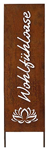 Schild Spruchtafel Gartenschild Edelrost rostige Gartendeko 115cm Edelrost (Wohlfühloase)