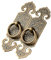 Tiazza 2Pcs Vintage Style Embossing Pattern Pulls Handle Bookcase Wardrobe Drawer Window Pure Copper Double Door Handle