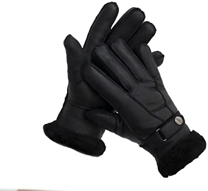 Reissner Lammfelle Fingerhandschuhe HDS-FINGER2-NAP-SCH-L Merino Lammfell Nappa Leder Farbe schwarz Größe L