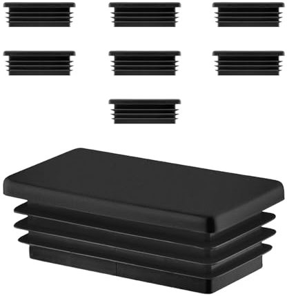 EMFA Lamellenstopfen 40x10 mm für Rechteckrohr – Schwarz Kunststoff Rechteckstopfen 10x40 – Endkappen Rohrstopfen 4x1 cm - 8 Stück