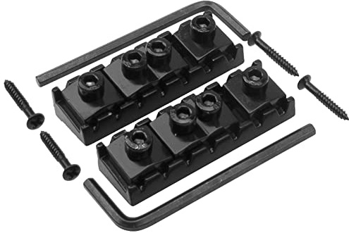 Yootones Sicherungsmutter für E-Gitarre, 7 Saiten, 48 mm, kompatibel mit Floyd Rose, E-Gitarre, Tremolo-Steg, Schwarz, 2 Stück