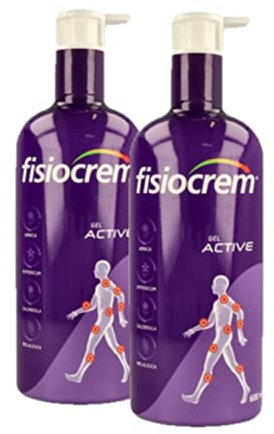 Pack 2x FISIOCREM GEL ACTIVE | 600ml | Preparación Músculos y Ligamentos | Vida cotidiana o ejercicio físico | Crema Masaje | Melaleuca, Árnica, Hypericum Perforatum, Calendula | Formato familiar