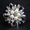 VITAU Broches de Mariage en Argent Perle Perles Broche Fleur Collier Robe épingles Bijoux Cadeau