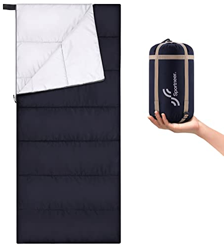 Schlafsack Sommerschlafsack: Sportneer 190×85cm Schlafsacke Sommer Tragbar Leicht Wasserdicht Sleeping Bag mit Kompressionssack für Camping, Backpacking, Wandern, Reisen
