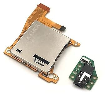 VKMKV 5 pièces for NS Switch Lite connecteur d'écouteur Jack Prise Port Prise Casque Carte de Jeu Prise pièces de réparation avec Carte