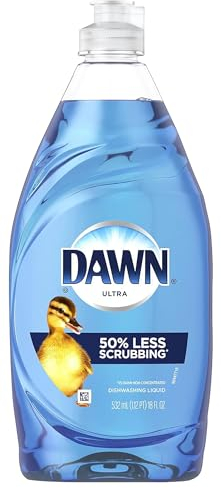 DAWN Ultra Liquide vaisselle – Savon à vaisselle doux Dawn – Liquide vaisselle pour un nettoyage efficace – Cuisine, taches de lessive, outils gras – Fournitures ménagères – Parfum original – 532 ml