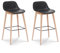 Kosmi Lot de 2 tabourets de Bar Noirs Style scandinave avec Pieds en Bois Naturel - Hauteur 66 cm