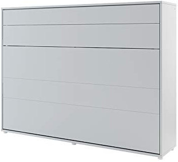Homlando Lenart Schrankbett Bed Concept BC04 140x200 cm - Horizantal Schrankklappbett - Schrank mit integriertem Klappbett - Wandbett mit Lattenrost - Murphy Bed (Grau Matt)
