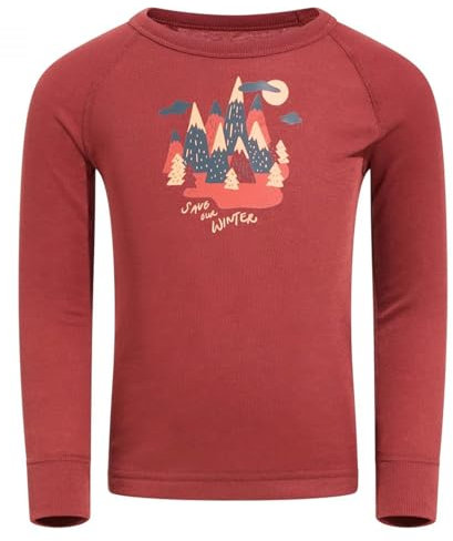 Odlo Kinder Funktionsunterwäsche Langarm Shirt Active WARM ECO Kids Save Our Winter (small), Spiced Apple, 92