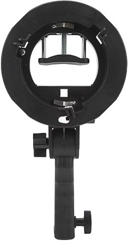 S Type Bracket Holder for Bowens Mount for Flash Softbox Beauty Dish Reflector Umbrella, Large Adjustment Handle, Integrated Umbrella Mount and More Compact