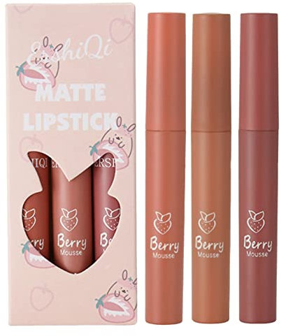 Mattes Lipgloss Set Samt Lipgloss Matt Perlglanz Lippenstift Lipgloss Schminke Long Lasting Spiegel Wasserglanz Lipgloss für Ein Intensiv Schimmerndes Finish Auf Den Lippen