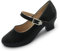 EIGHT KM Scarpe con Tacco per Ragazze Mary Jane Eleganti Principessa Décolleté da Matrimonio EKM7015 Athena Microfiber Leather Nero Tagllia EU 34
