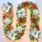 Vothen Rattan Weihnachtsschmuck Simulation Einkaufszentrum Fensterdekorationen Rattan mit Weihnachtsblumen (Silber)