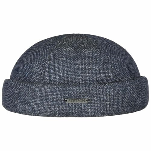 Stetson Vangordon Dockermütze Leinen-Mix Made in EU Herren Sommer Denim-dunkelblau S (54-55 cm)