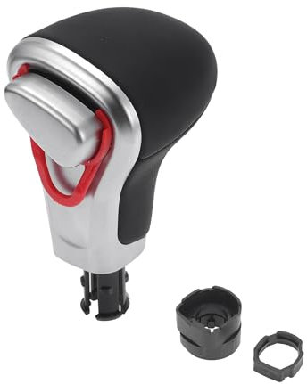 Motoforti Automatischer Schaltknauf, Getriebestick Schalthebelknauf, für Audi A5 2008-2015 A6 C6 2006-2011, Kunststoff Kunstleder, Silber Schwarz
