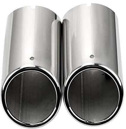 UTONGMU Auspuff Schalldämpfer Auto Auspuff Endschalldämpfer Rohrabdeckung Autozubehör 2 Stück Für Audi A4 B8 A3 A1 Q5(Silber)