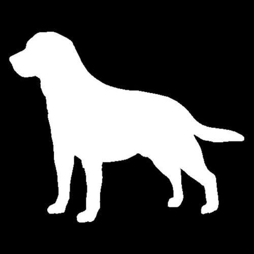 Autoaufkleber Auto Labrador Retriever Hund Herz Vinyl Aufkleber Silhouette Auto Styling Aufkleber PVC Aufkleber(Wit)