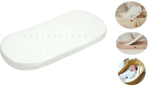 Baby Mattress for Pram & Moses Basket – HQ Foam Crib Mattress - Water Resistant & Removable Quilted Cover | Hypoallergenic | Size 66 x 28 x 04 CM