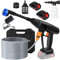 ohfruit Cordless Pressure Washer, Rated Working Pressure: 3.5Mpa Battery Powered Pressure Washer, 24V Portable Cordless Power Washer with 6-in-1 Adjustable Nozzles, for Car/Patio Cleaning Black