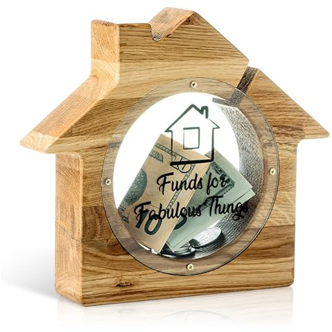 Spardose aus Holz, Spardose Holz, Sparschwein Groß, Sparbüchse aus Holz, Sparbox, Holz Spardose, Spardose Junge, Sparbüchse Münze für Jungen, Mädchen, Spardose Personalisiert, Haus Sparbüchsen