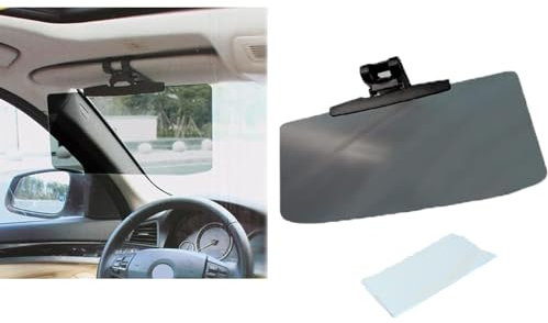 JJKTO Car Sun Visor with Polarized Glare Protection，Universal Anti-Glare Sun Visor Extender, Adjustable Polarized Sun Visor Sunshade Extender for Car and SUV
