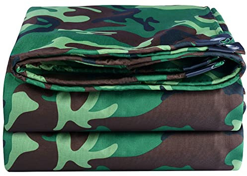 Bâche de camouflage résistante aux déchirures et aux UV, idéale pour remorques, véhicules, tentes et construction, coupe-vent et imperméable, 4 x 6 m